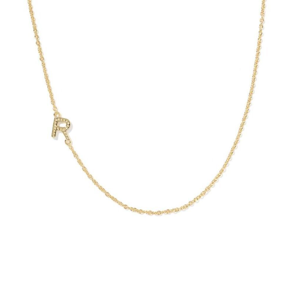 Kendra Scott 14K Gold Over Brass Mini "R" Initial Pendant Necklace - Gold